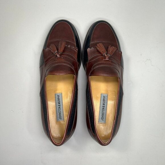 Johnston & Murphy Kiltie Tassel Loafers Men\'s 10 Brown Black Cellini Dress Shoes main image 9
